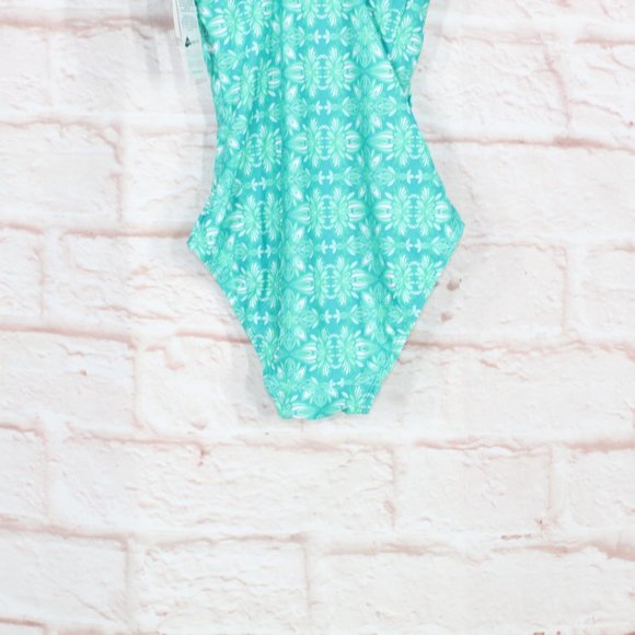 NEW LL Bean Blue Nylon Lycra Sunblocking Swimwear One-Piece Swimsuit Size 4 - Picture 6 of 11